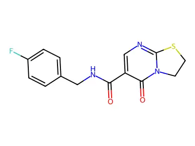 N-(4-fluorobenzyl)-5-oxo-3,5-dihydro-2H-thiazolo[3,2-a]pyrimidine-6-carboxamide structure