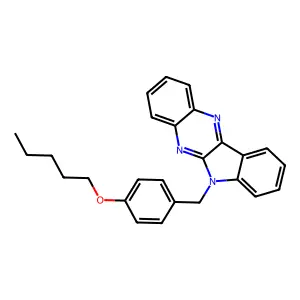 6-[4-(pentyloxy)benzyl]-6H-indolo[2,3-b]quinoxaline structure
