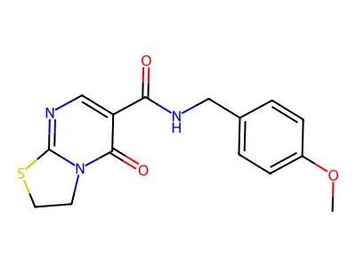 N-(4-methoxybenzyl)-5-oxo-3,5-dihydro-2H-thiazolo[3,2-a]pyrimidine-6-carboxamide structure