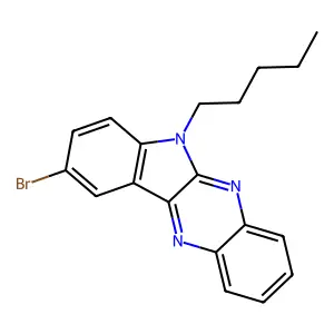 9-bromo-6-pentyl-6H-indolo[2,3-b]quinoxaline structure