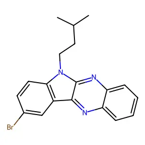 9-bromo-6-(3-methylbutyl)-6H-indolo[2,3-b]quinoxaline structure