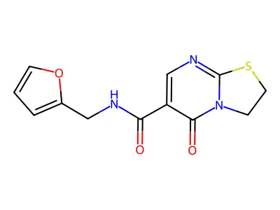 N-furfuryl-4-oxo-1-thia-3a,7-diaza-5-indancarboxamide structure