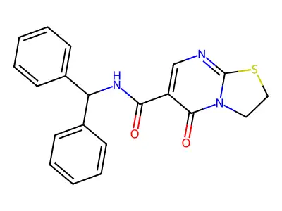 N-benzhydryl-5-oxo-3,5-dihydro-2H-thiazolo[3,2-a]pyrimidine-6-carboxamide structure