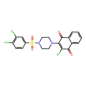 2-Chloro-3-[4-(3,4-dichlorophenyl)sulfonylpiperazin-1-yl]naphthalene-1,4-dione structure