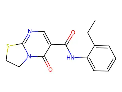 N-(2-ethylphenyl)-5-oxo-3,5-dihydro-2H-thiazolo[3,2-a]pyrimidine-6-carboxamide structure
