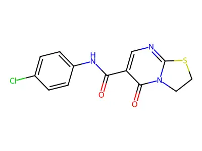 N-(4-chlorophenyl)-5-oxo-3,5-dihydro-2H-thiazolo[3,2-a]pyrimidine-6-carboxamide structure
