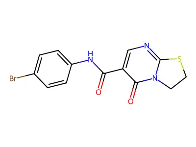 N-(4-bromophenyl)-5-oxo-3,5-dihydro-2H-thiazolo[3,2-a]pyrimidine-6-carboxamide structure
