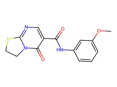 N-(3-methoxyphenyl)-5-oxo-3,5-dihydro-2H-thiazolo[3,2-a]pyrimidine-6-carboxamide structure