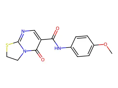 N-(4-methoxyphenyl)-5-oxo-3,5-dihydro-2H-thiazolo[3,2-a]pyrimidine-6-carboxamide structure