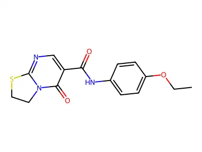 N-(4-ethoxyphenyl)-5-oxo-3,5-dihydro-2H-thiazolo[3,2-a]pyrimidine-6-carboxamide structure