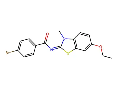 4-bromo-N-(6-ethoxy-3-methyl-1,3-benzothiazol-2-ylidene)benzamide structure