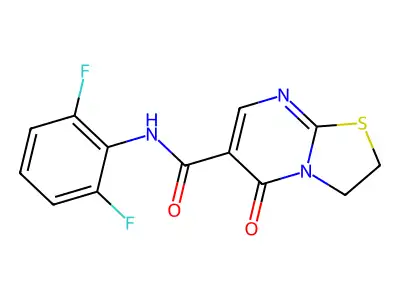 N-(2,6-difluorophenyl)-5-oxo-3,5-dihydro-2H-thiazolo[3,2-a]pyrimidine-6-carboxamide structure