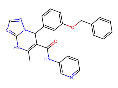 7-[3-(benzyloxy)phenyl]-5-methyl-N-(pyridin-3-yl)-4H,7H-[1,2,4]triazolo[1,5-a]pyrimidine-6-carboxamide structure