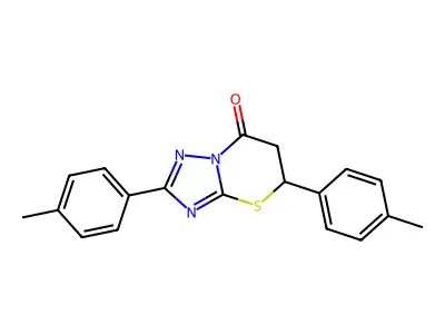2,5-bis(4-methylphenyl)-5,6-dihydro-7H-[1,2,4]triazolo[5,1-b][1,3]thiazin-7-one structure