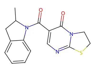 6-(2-methylindoline-1-carbonyl)-2H-thiazolo[3,2-a]pyrimidin-5(3H)-one structure