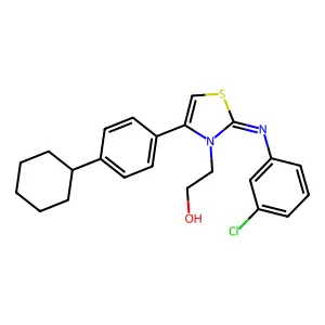 2-(2-[(3-chlorophenyl)imino]-4-(4-cyclohexylphenyl)-1,3-thiazol-3(2H)-yl)ethanol structure