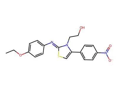 2-[2-(4-Ethoxyphenyl)imino-4-(4-nitrophenyl)-1,3-thiazol-3-yl]ethanol structure