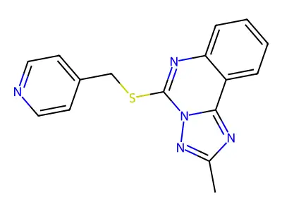 2-Methyl-5-(pyridin-4-ylmethylthio)-[1,2,4]triazolo[1,5-c]quinazoline structure