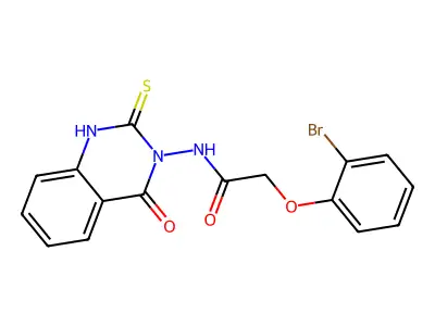 2-(2-bromophenoxy)-N-(4-oxo-2-sulfanylidene-1H-quinazolin-3-yl)acetamide structure