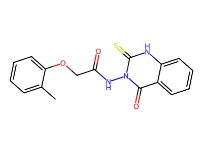 2-(2-methylphenoxy)-N-(4-oxo-2-sulfanylidene-1H-quinazolin-3-yl)acetamide structure