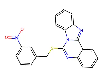 6-[(3-Nitrophenyl)methylsulfanyl]benzimidazolo[1,2-c]quinazoline structure