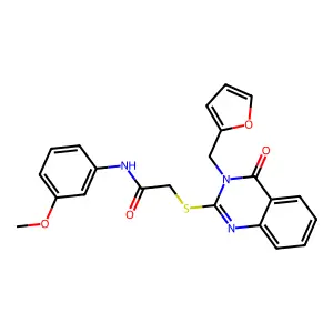 2-((3-(furan-2-ylmethyl)-4-oxo-3,4-dihydroquinazolin-2-yl)thio)-N-(3-methoxyphenyl)acetamide structure