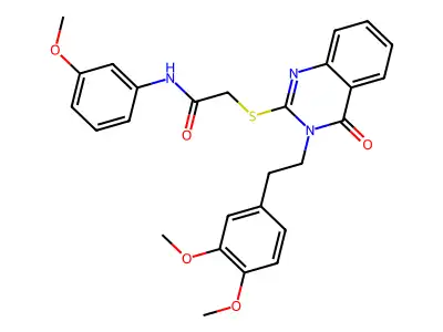 2-({3-[2-(3,4-dimethoxyphenyl)ethyl]-4-oxo-3,4-dihydroquinazolin-2-yl}sulfanyl)-N-(3-methoxyphenyl)acetamide structure