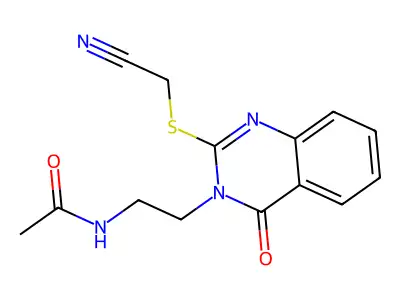 N-(2-(2-((cyanomethyl)thio)-4-oxoquinazolin-3(4H)-yl)ethyl)acetamide structure