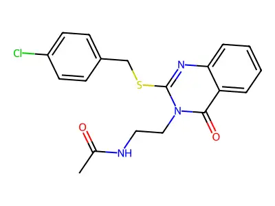 N-(2-(2-((4-chlorobenzyl)thio)-4-oxoquinazolin-3(4H)-yl)ethyl)acetamide structure