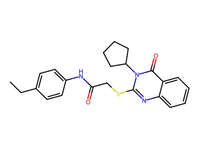 2-((3-cyclopentyl-4-oxo-3,4-dihydroquinazolin-2-yl)thio)-N-(4-ethylphenyl)acetamide structure