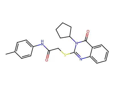 2-((3-cyclopentyl-4-oxo-3,4-dihydroquinazolin-2-yl)thio)-N-(p-tolyl)acetamide structure