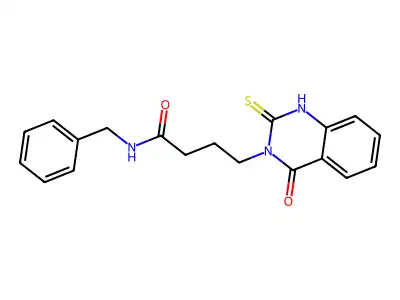 N-benzyl-4-(4-oxo-2-thioxo-1,2-dihydroquinazolin-3(4H)-yl)butanamide structure