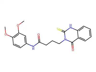 N-(3,4-dimethoxyphenyl)-4-(4-oxo-2-thioxo-1H-quinazolin-3-yl)butanamide structure