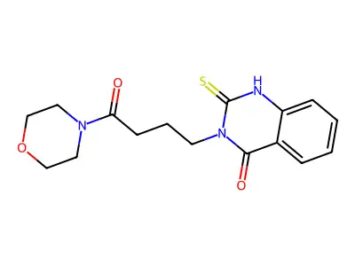 3-(4-morpholin-4-yl-4-oxobutyl)-2-sulfanylidene-1H-quinazolin-4-one structure