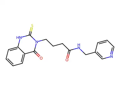 4-(4-oxo-2-sulfanylidene-1H-quinazolin-3-yl)-N-(pyridin-3-ylmethyl)butanamide structure