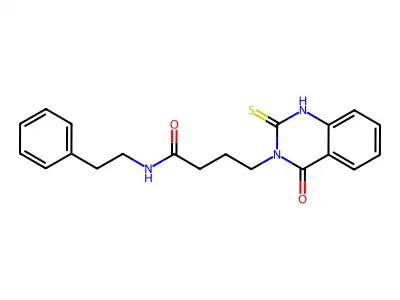 4-(4-oxo-2-thioxo-1,2-dihydroquinazolin-3(4H)-yl)-N-phenethylbutanamide structure