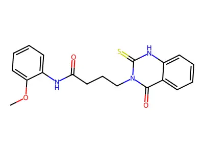 N-(2-methoxyphenyl)-4-(4-oxo-2-sulfanylidene-1H-quinazolin-3-yl)butanamide structure