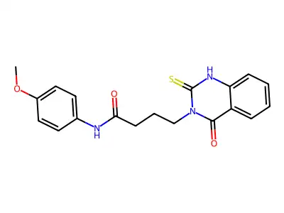 N-(4-methoxyphenyl)-4-(4-oxo-2-thioxo-1,2-dihydroquinazolin-3(4H)-yl)butanamide structure