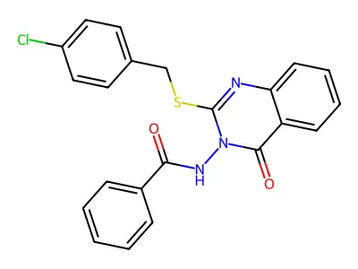N-(2-((4-chlorobenzyl)thio)-4-oxoquinazolin-3(4H)-yl)benzamide structure