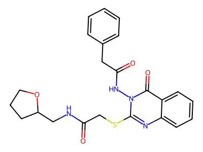 2-{[4-oxo-3-(2-phenylacetamido)-3,4-dihydroquinazolin-2-yl]sulfanyl}-N-[(oxolan-2-yl)methyl]acetamide structure