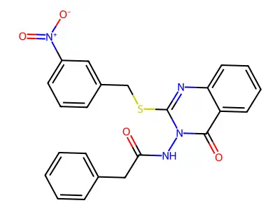 N-(2-((3-nitrobenzyl)thio)-4-oxoquinazolin-3(4H)-yl)-2-phenylacetamide structure