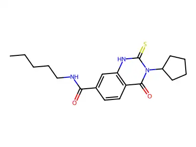 3-cyclopentyl-4-oxo-N-pentyl-2-sulfanylidene-1H-quinazoline-7-carboxamide structure
