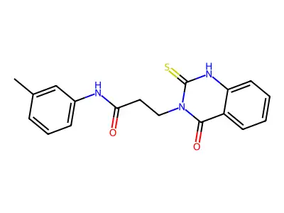 3-(4-oxo-2-thioxo-1,2-dihydroquinazolin-3(4H)-yl)-N-(m-tolyl)propanamide structure