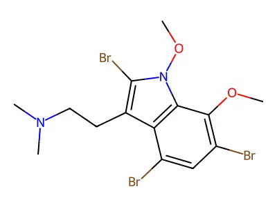 2,4,6-Tribromo-1,7-dimethoxy-N,N-dimethyl-1H-indole-3-ethanamine structure