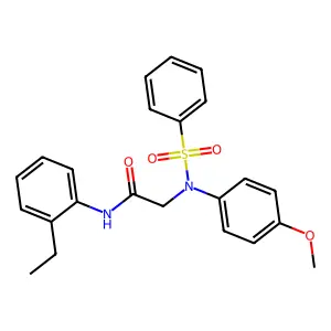 2-[N-(benzenesulfonyl)-4-methoxyanilino]-N-(2-ethylphenyl)acetamide structure