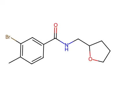 3-bromo-4-methyl-N-(oxolan-2-ylmethyl)benzamide structure