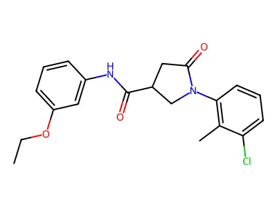 1-(3-chloro-2-methylphenyl)-N-(3-ethoxyphenyl)-5-oxopyrrolidine-3-carboxamide structure