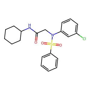 2-[N-(benzenesulfonyl)-3-chloroanilino]-N-cyclohexylacetamide structure