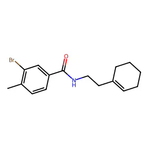 3-bromo-N-[2-(cyclohexen-1-yl)ethyl]-4-methylbenzamide structure