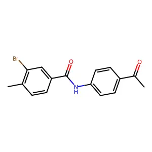 N-(4-acetylphenyl)-3-bromo-4-methylbenzamide structure